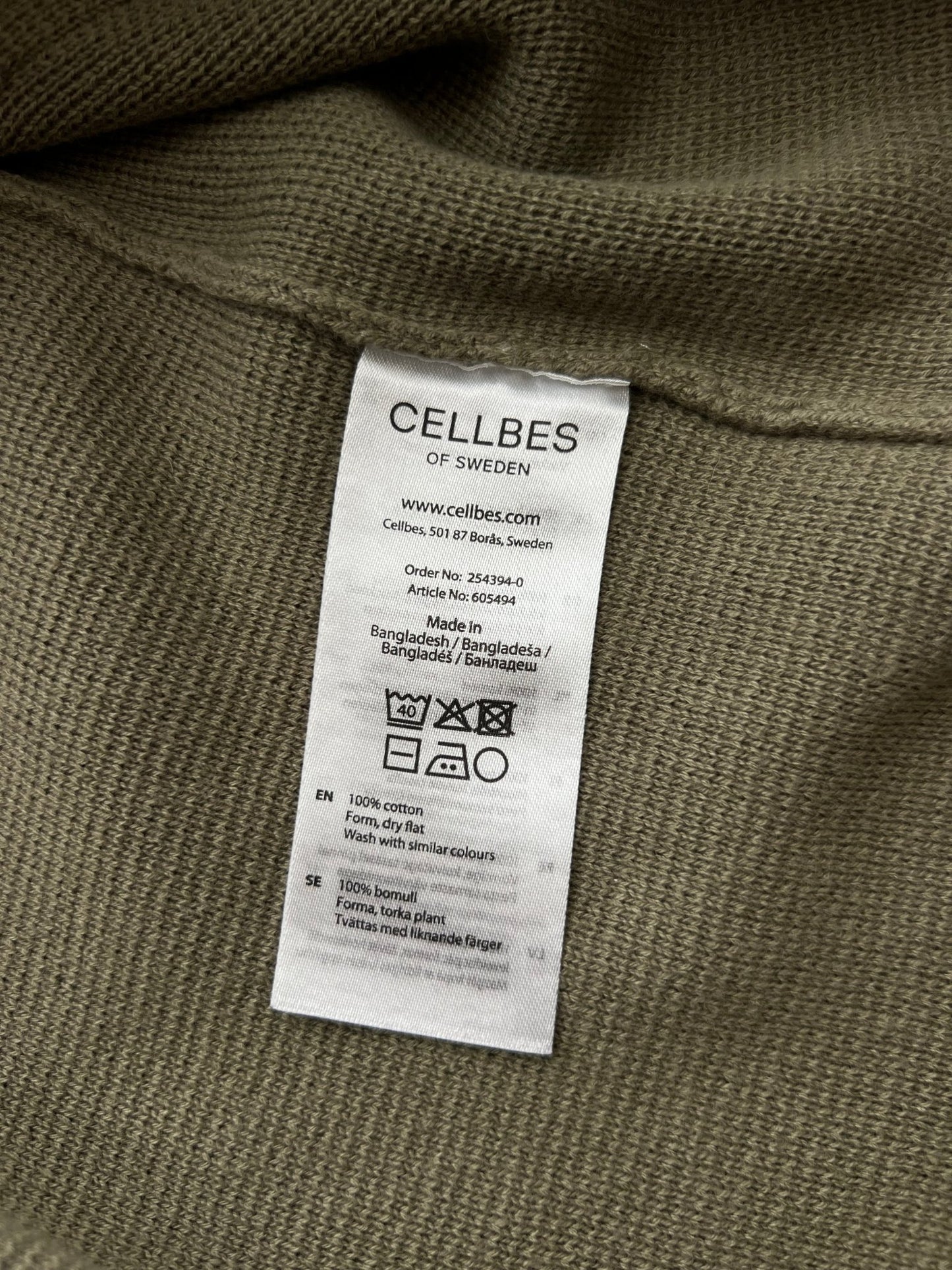 Preloved Cellbes puuvilla neuletakki, vihreä, M Siloa Secondhand – huollettu ja kuntotarkastettu