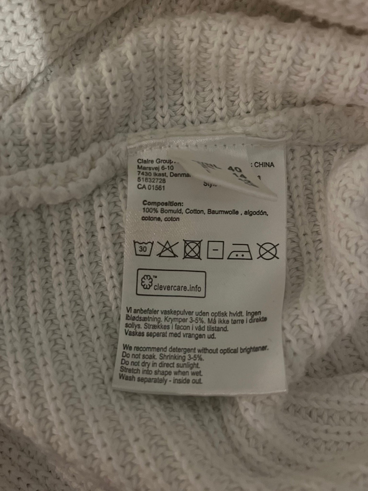 Preloved Claire Woman puuvillaneule - L Siloa Secondhand – huollettu ja kuntotarkastettu
