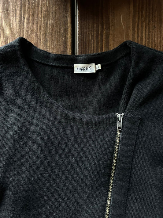 Preloved Filippa K merino-puuvilla neuletakki, musta, S Siloa Secondhand – huollettu ja kuntotarkastettu