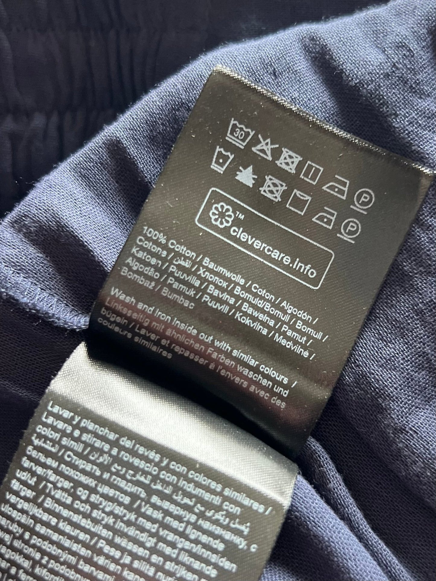 Preloved Fransa, 100 % puuvilla housut, tummansininen, koko S Siloa Secondhand – huollettu ja kuntotarkastettu