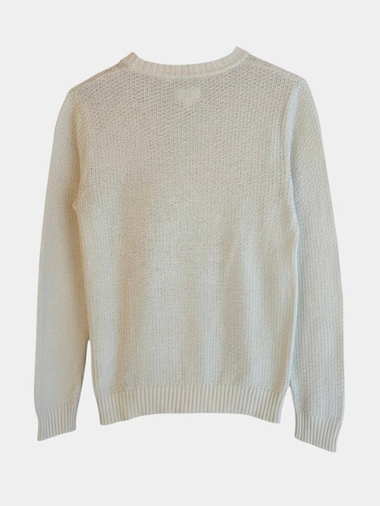 Preloved Gant Rugger-puuvillaneule, luonnonvalkoinen, S Siloa Secondhand – huollettu ja kuntotarkastettu