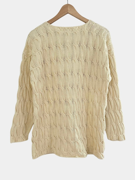 Preloved La Belle puuvillaneule, vaaleankeltainen, L Siloa Secondhand – huollettu ja kuntotarkastettu