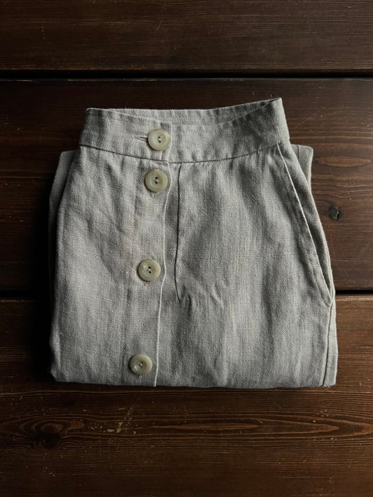 Preloved Marimekko hame 100 % pellavaa, vaaleanharmaa, L Siloa Secondhand – huollettu ja kuntotarkastettu