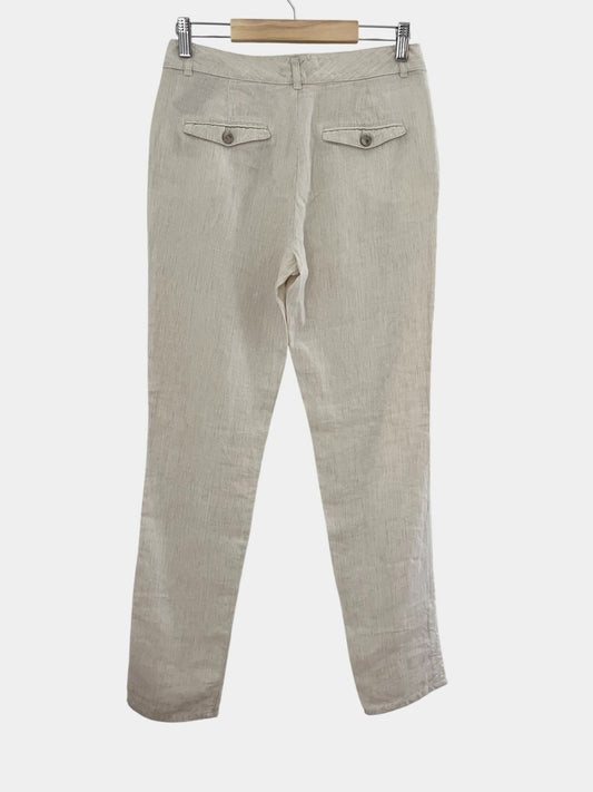 Preloved Massimo Dutti pellavahousut, beige, S Siloa Secondhand – huollettu ja kuntotarkastettu