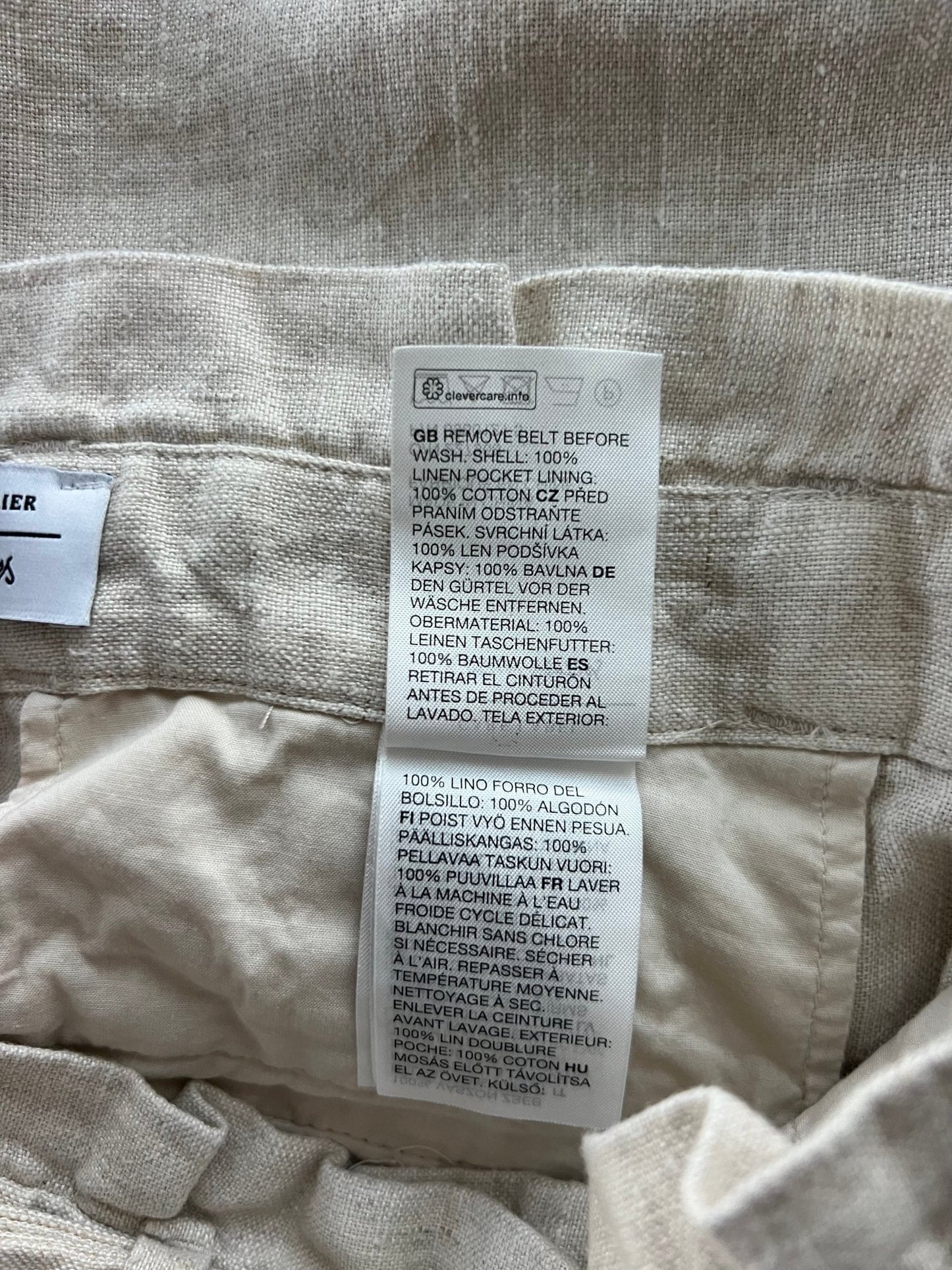 Preloved & Other Stories pellavahousut, beige, XS Siloa Secondhand – huollettu ja kuntotarkastettu