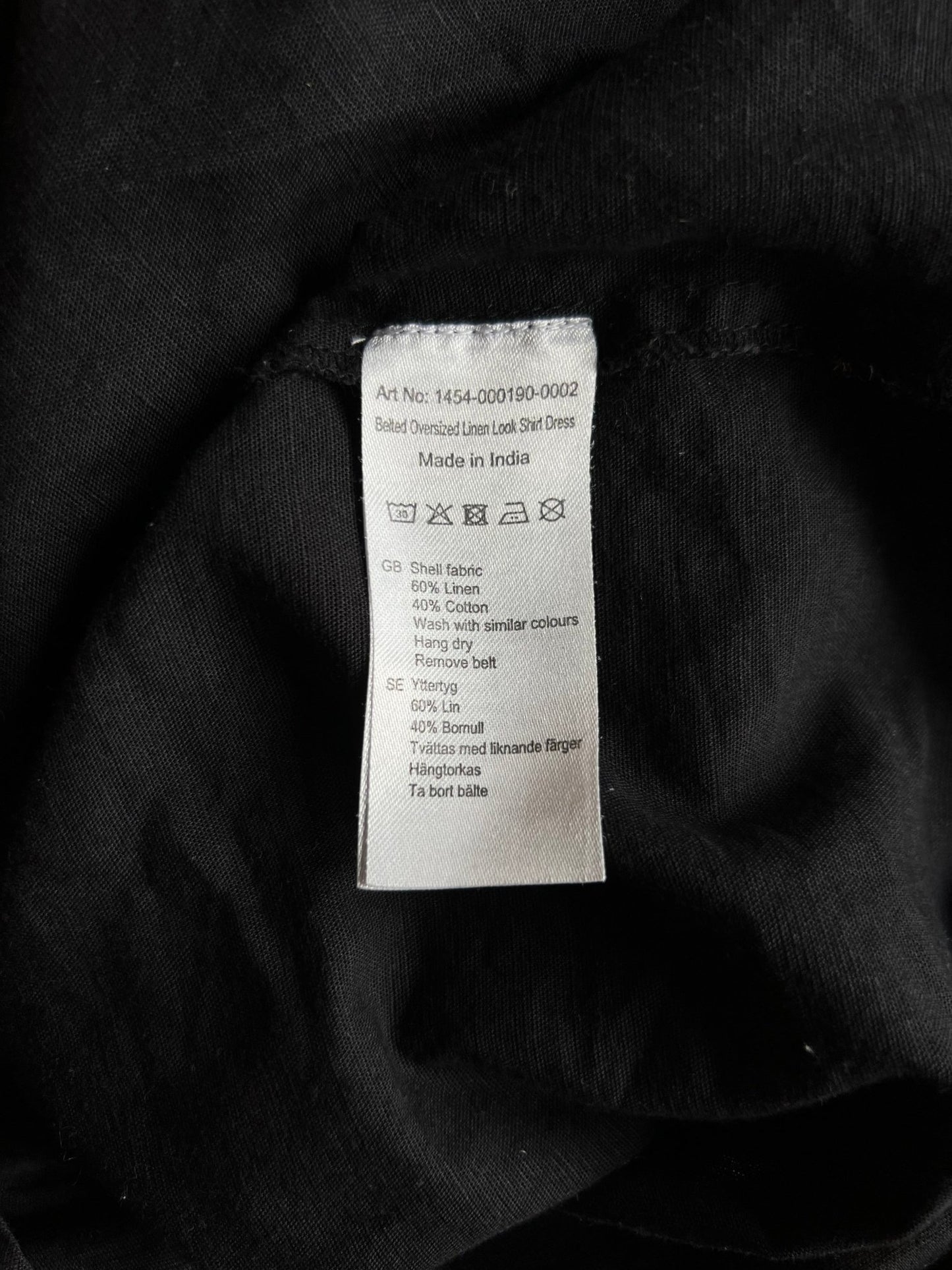 Preloved Paitamekko pellavaa/puuvillaa, musta, M Siloa Secondhand – huollettu ja kuntotarkastettu