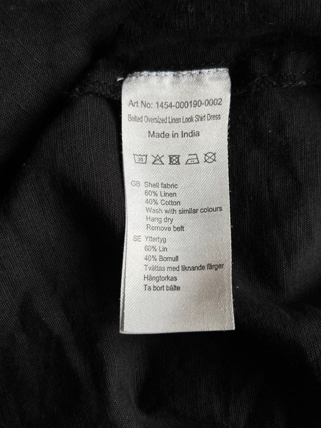 Preloved Paitamekko pellavaa/puuvillaa, musta, M Siloa Secondhand – huollettu ja kuntotarkastettu