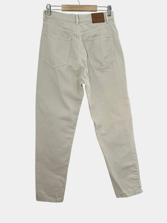 Preloved Pull & Bear puuvillafarkut, luonnonvalkoinen, S Siloa Secondhand – huollettu ja kuntotarkastettu