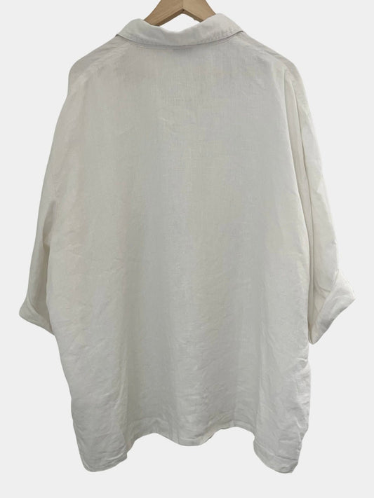 Preloved Summer Of Europe pellavatakki, valkoinen, XL Siloa Secondhand – huollettu ja kuntotarkastettu