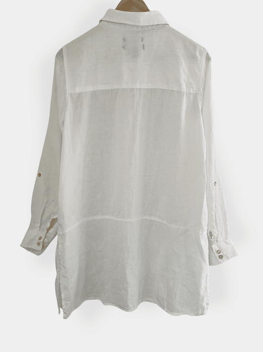 Preloved TAHARI pellavatunika, valkoinen, M Siloa Secondhand – huollettu ja kuntotarkastettu