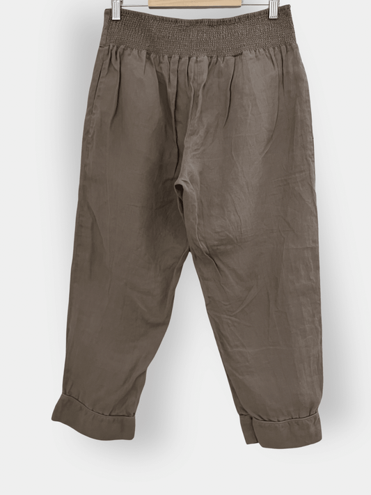 Preloved The Masai pellavacaprit, ruskea, S Siloa Secondhand – huollettu ja kuntotarkastettu