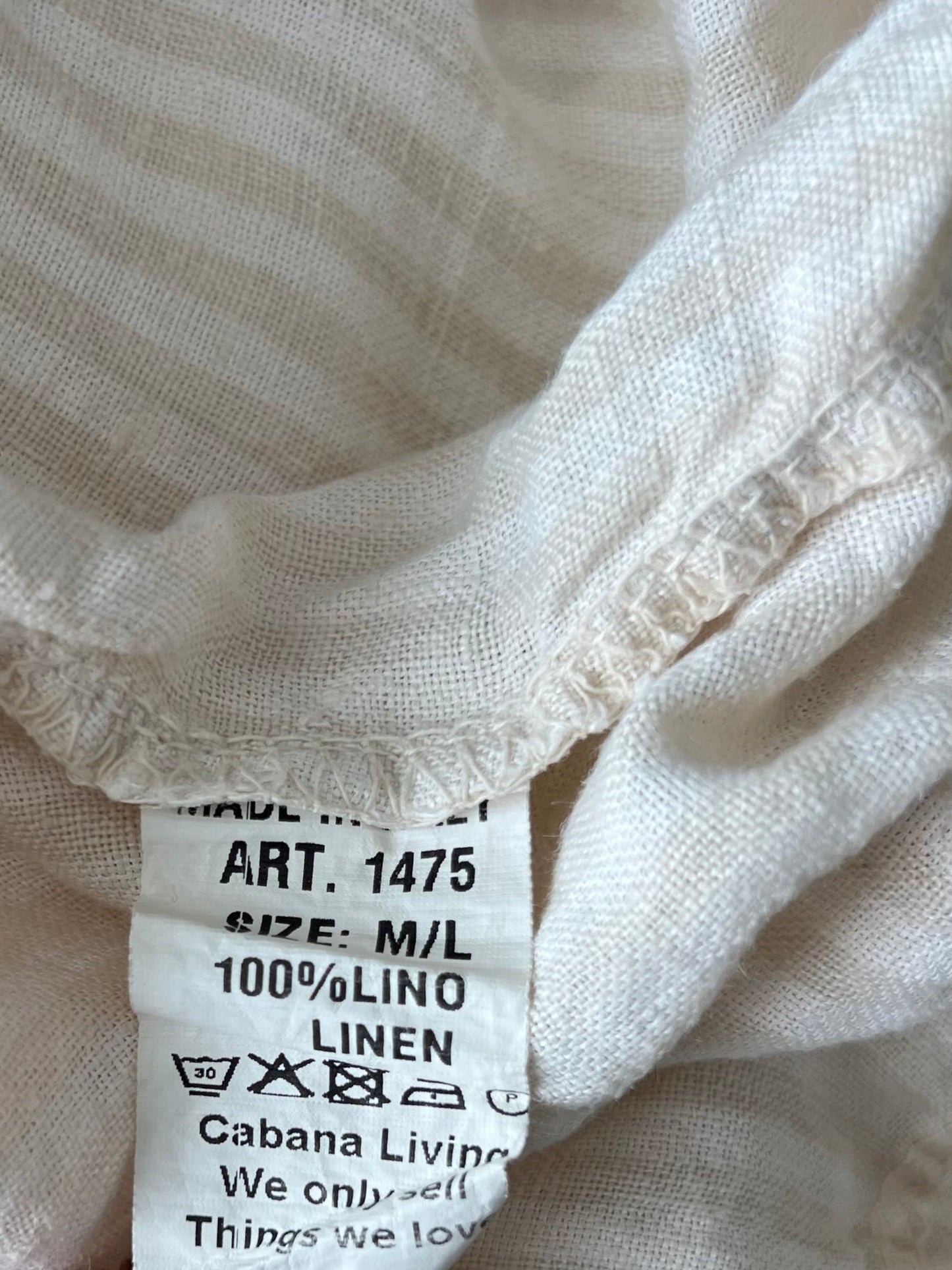 CL pellavahousut, valkoinen-beige raidallinen, M