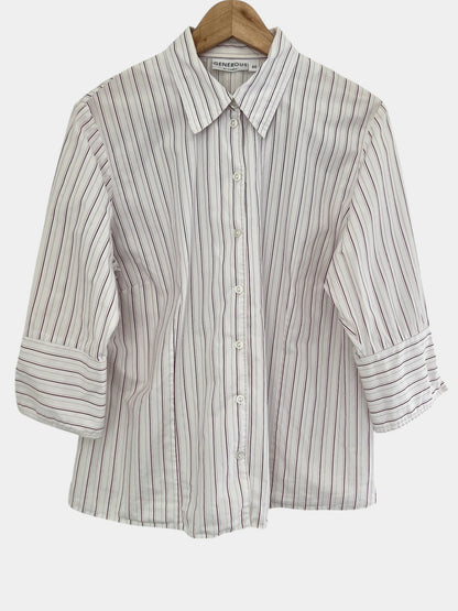 Lindex puuvillapusero, valkoinen/raidallinen, XL