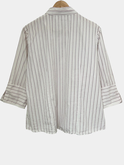 Lindex puuvillapusero, valkoinen/raidallinen, XL