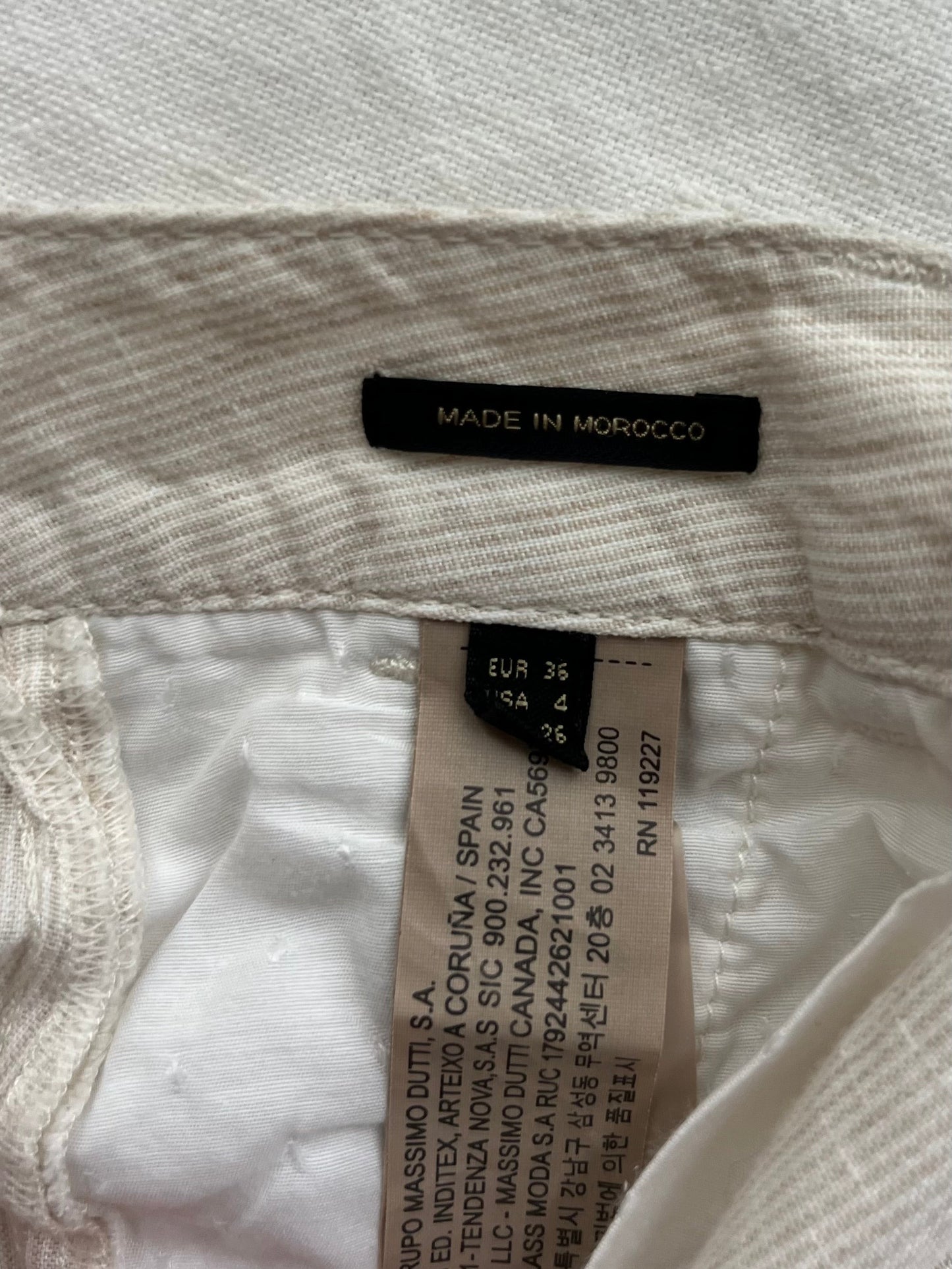 Massimo Dutti pellavahousut, beige, S