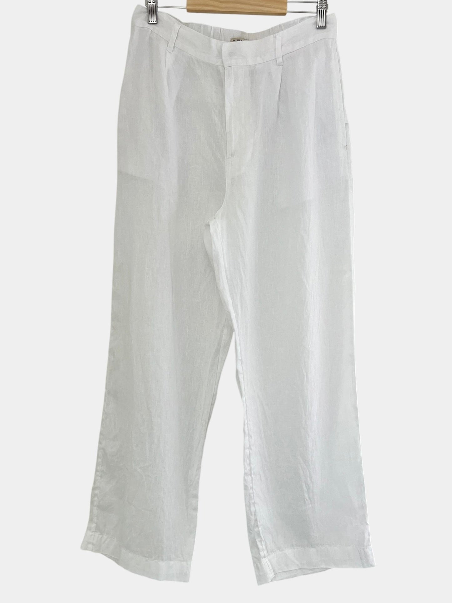 Gina Tricot Premium Quality pellavahousut, valkoinen, M