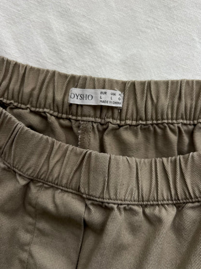 Oysho puuvillahousut, khaki, L