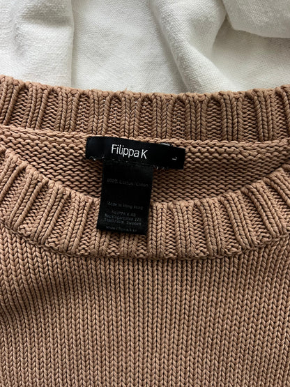 Filippa K puuvillaneule, beige, L