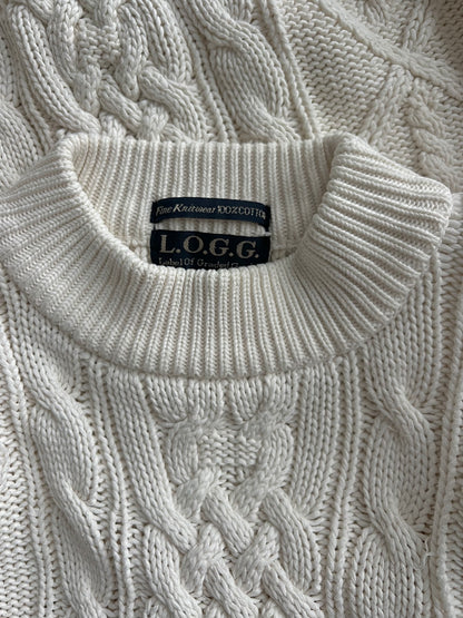 L.O.G.G. puuvillaneule, luonnonvalkoinen, L