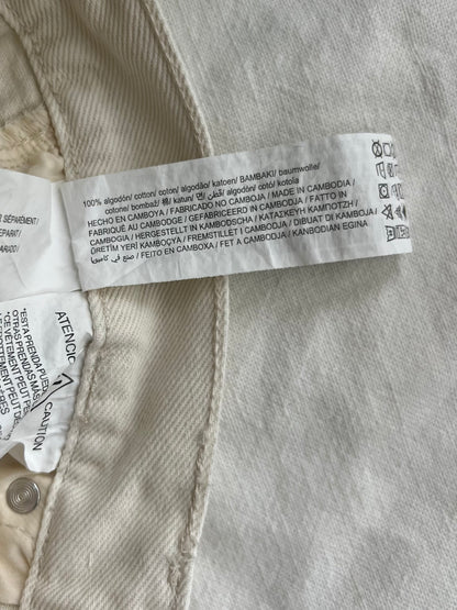 Pull & Bear puuvillafarkut, luonnonvalkoinen, S