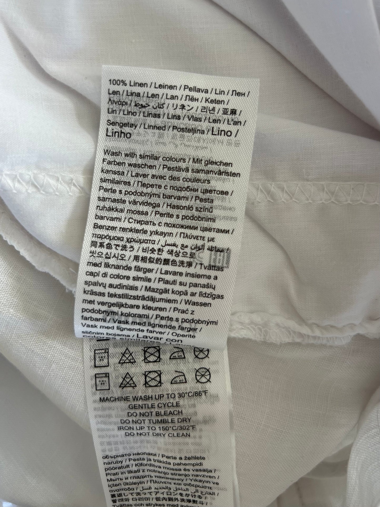 Gina Tricot Premium Quality pellavahousut, valkoinen, M