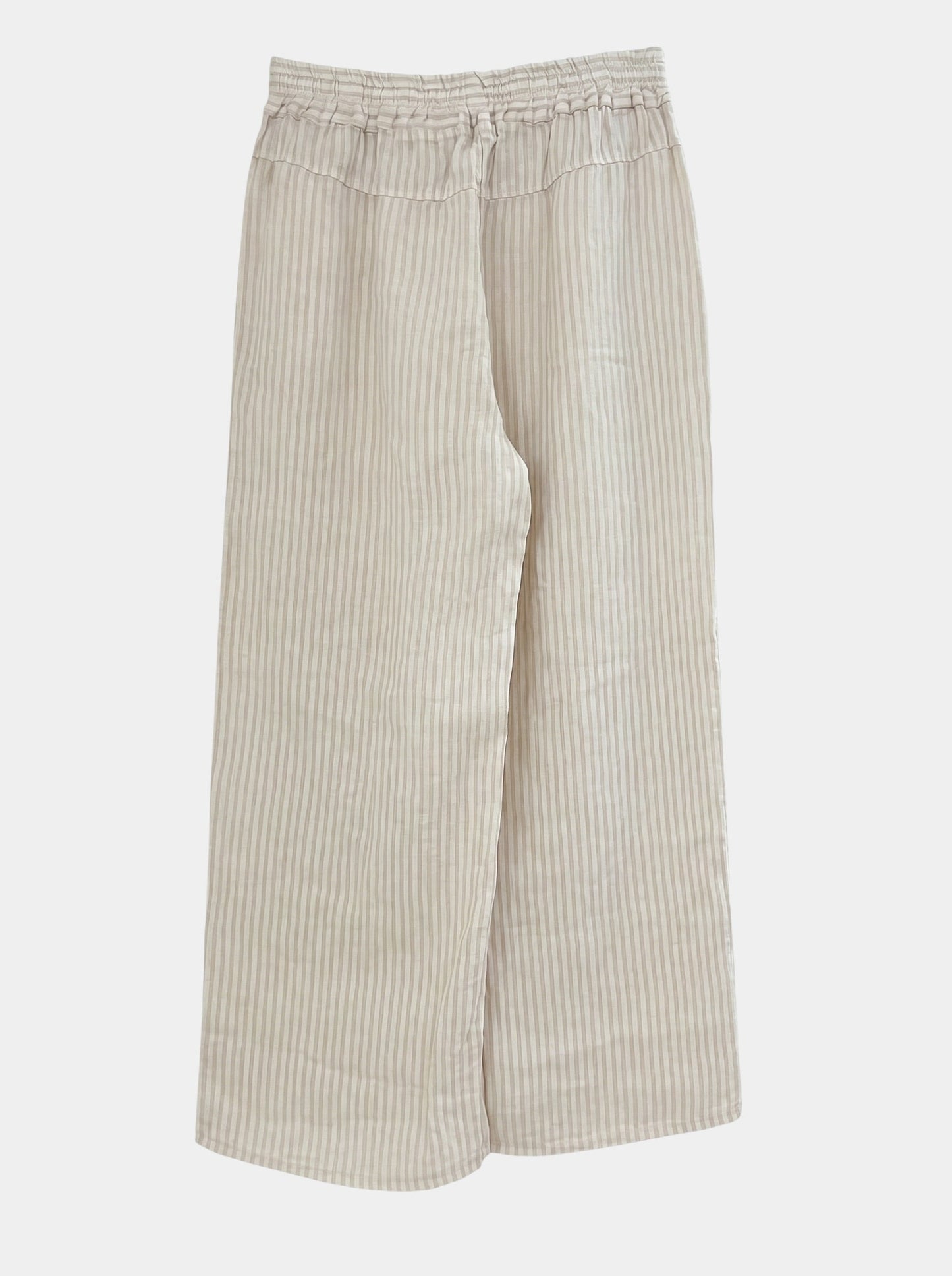 CL pellavahousut, valkoinen-beige raidallinen, M