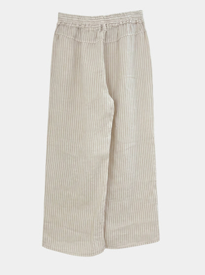 CL pellavahousut, valkoinen-beige raidallinen, M