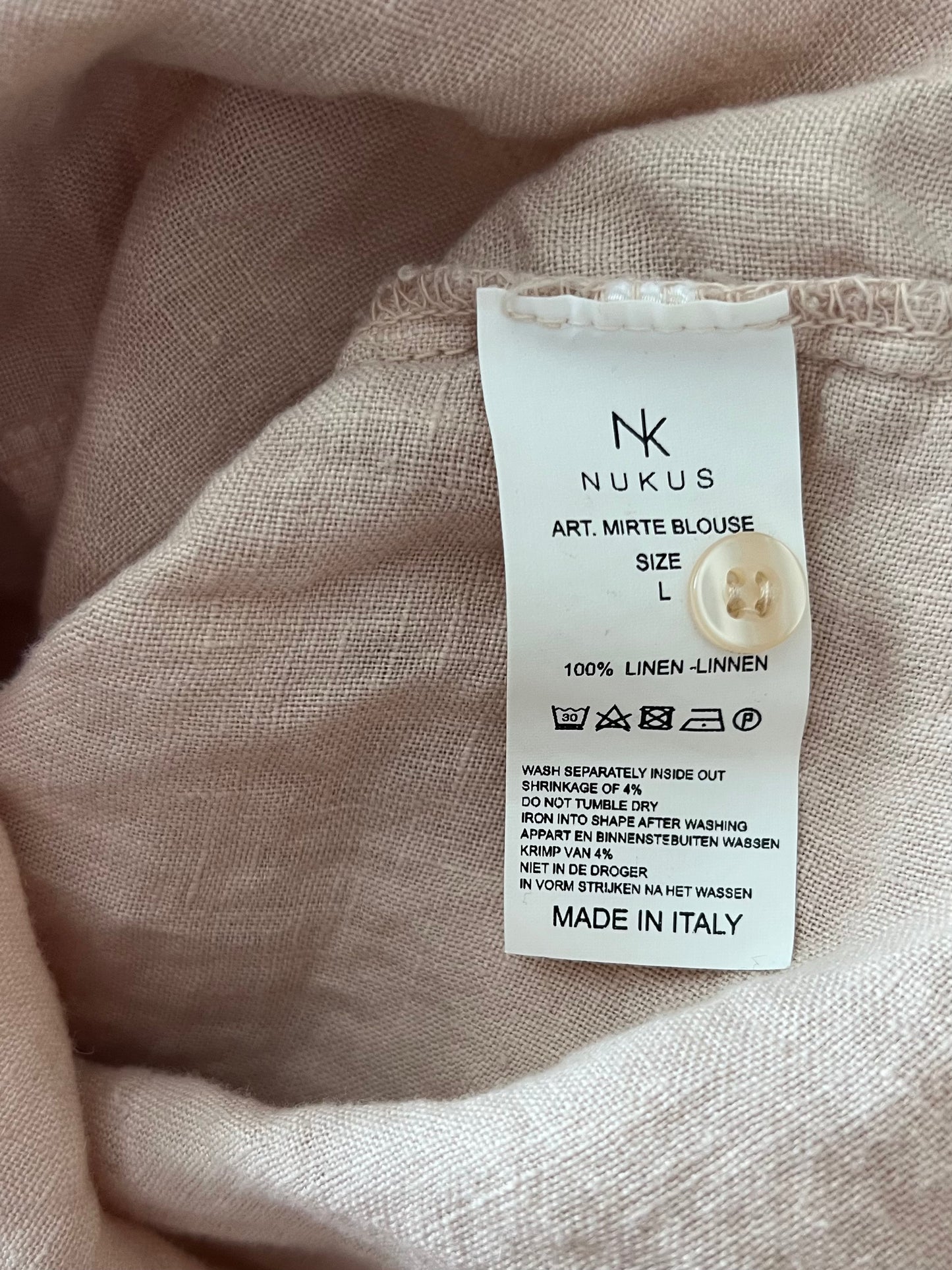 Nukus pellavapaita, vaalea beige, L