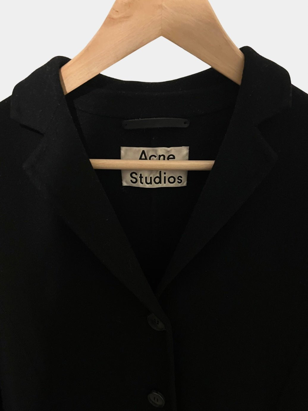 Preloved Acne Studios musta villakangastakki - villa/kashmir - S Siloa Secondhand – huollettu ja kuntotarkastettu
