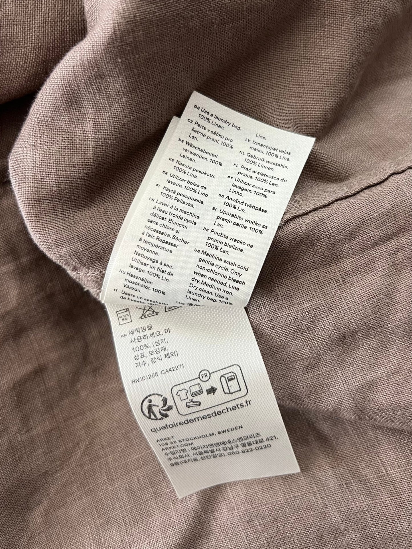 Preloved ARKET pellavamekko, ruskea, S Siloa Secondhand – huollettu ja kuntotarkastettu