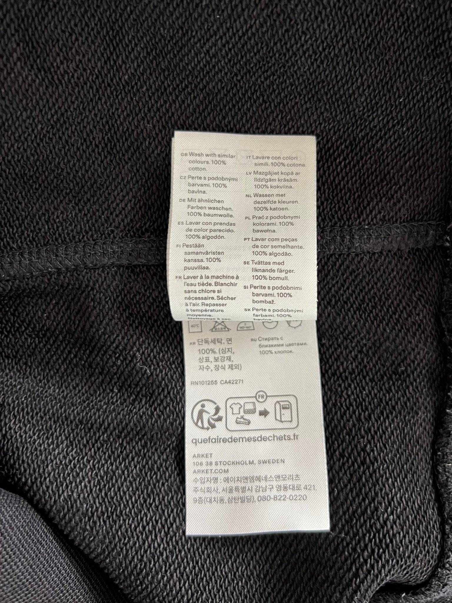Preloved ARKET puuvillapusero, musta, XS Siloa Secondhand – huollettu ja kuntotarkastettu