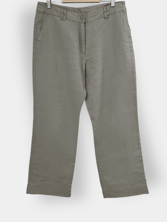 Preloved Aventura pellavahousut, beige, L Siloa Secondhand – huollettu ja kuntotarkastettu