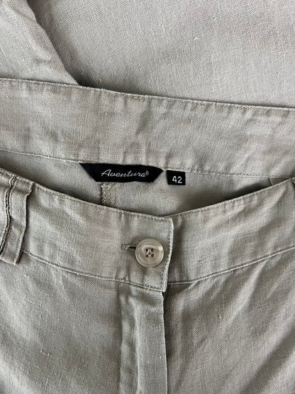 Preloved Aventura pellavahousut, beige, L Siloa Secondhand – huollettu ja kuntotarkastettu