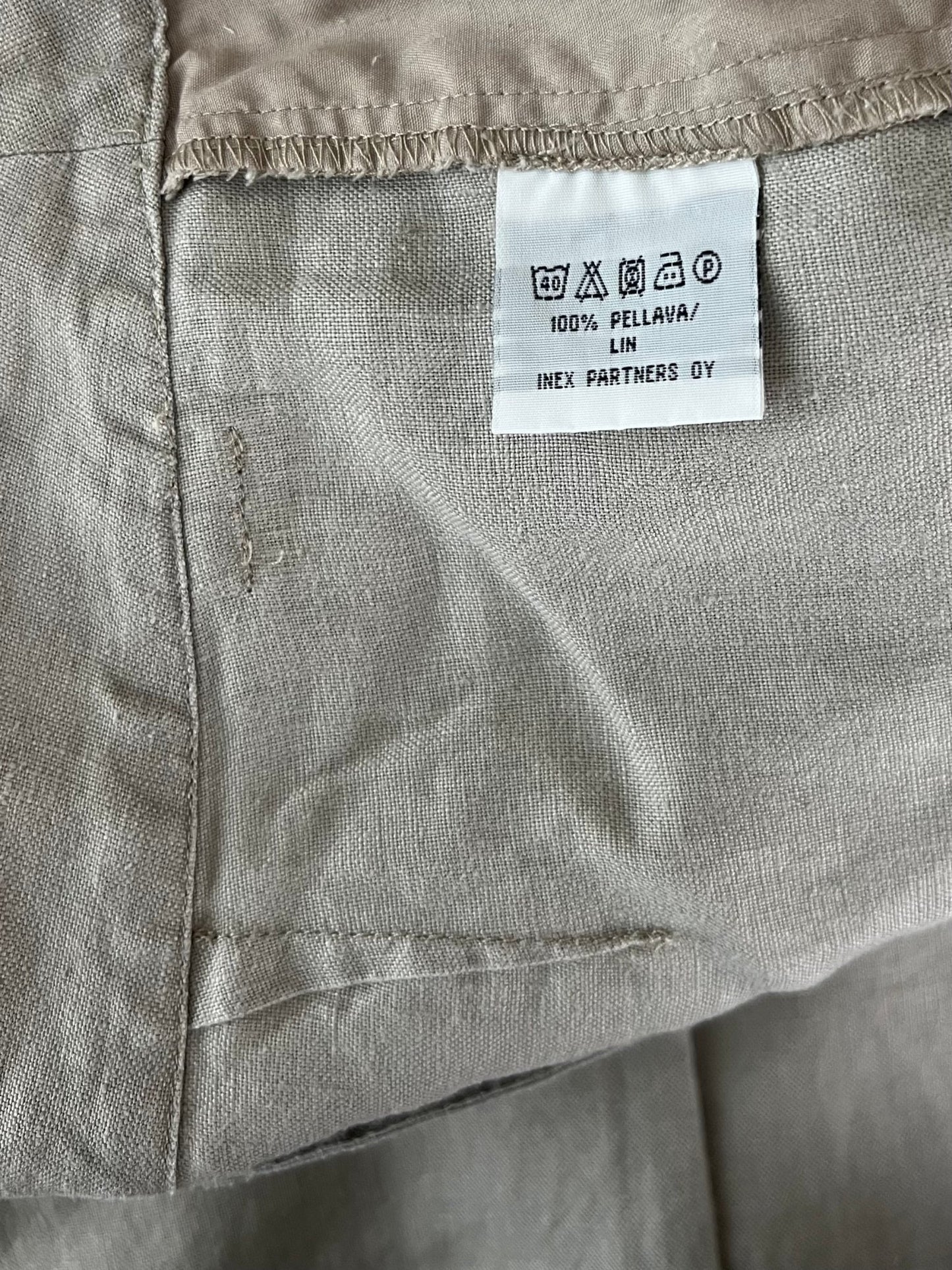 Preloved Aventura pellavahousut, beige, L Siloa Secondhand – huollettu ja kuntotarkastettu