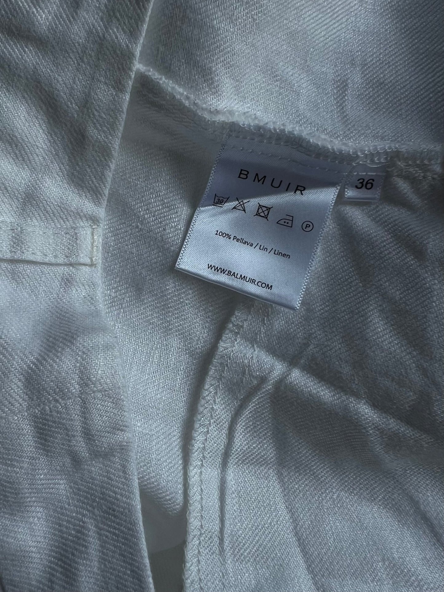 Preloved Balmuir housut 100 % pellavaa, valkoinen, S Siloa Secondhand – huollettu ja kuntotarkastettu
