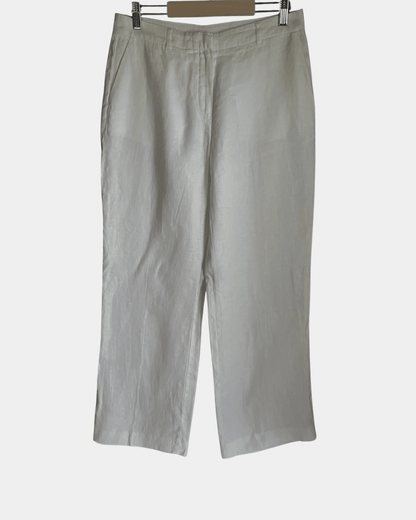 Preloved Balmuir housut 100 % pellavaa, valkoinen, S Siloa Secondhand – huollettu ja kuntotarkastettu