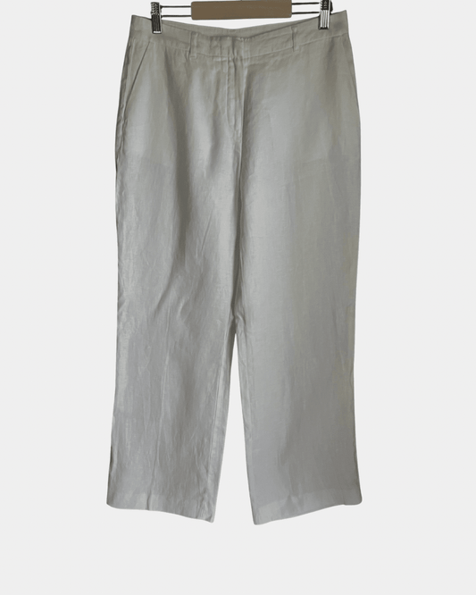 Preloved Balmuir housut 100 % pellavaa, valkoinen, S Siloa Secondhand – huollettu ja kuntotarkastettu