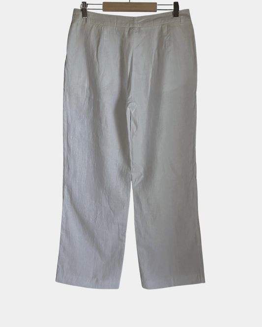 Preloved Balmuir housut 100 % pellavaa, valkoinen, S Siloa Secondhand – huollettu ja kuntotarkastettu