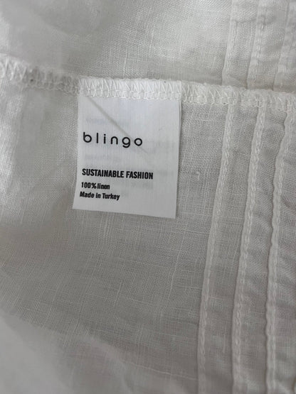 Preloved Blingo pellavamekko, luonnonvalkoinen, M Siloa Secondhand – huollettu ja kuntotarkastettu
