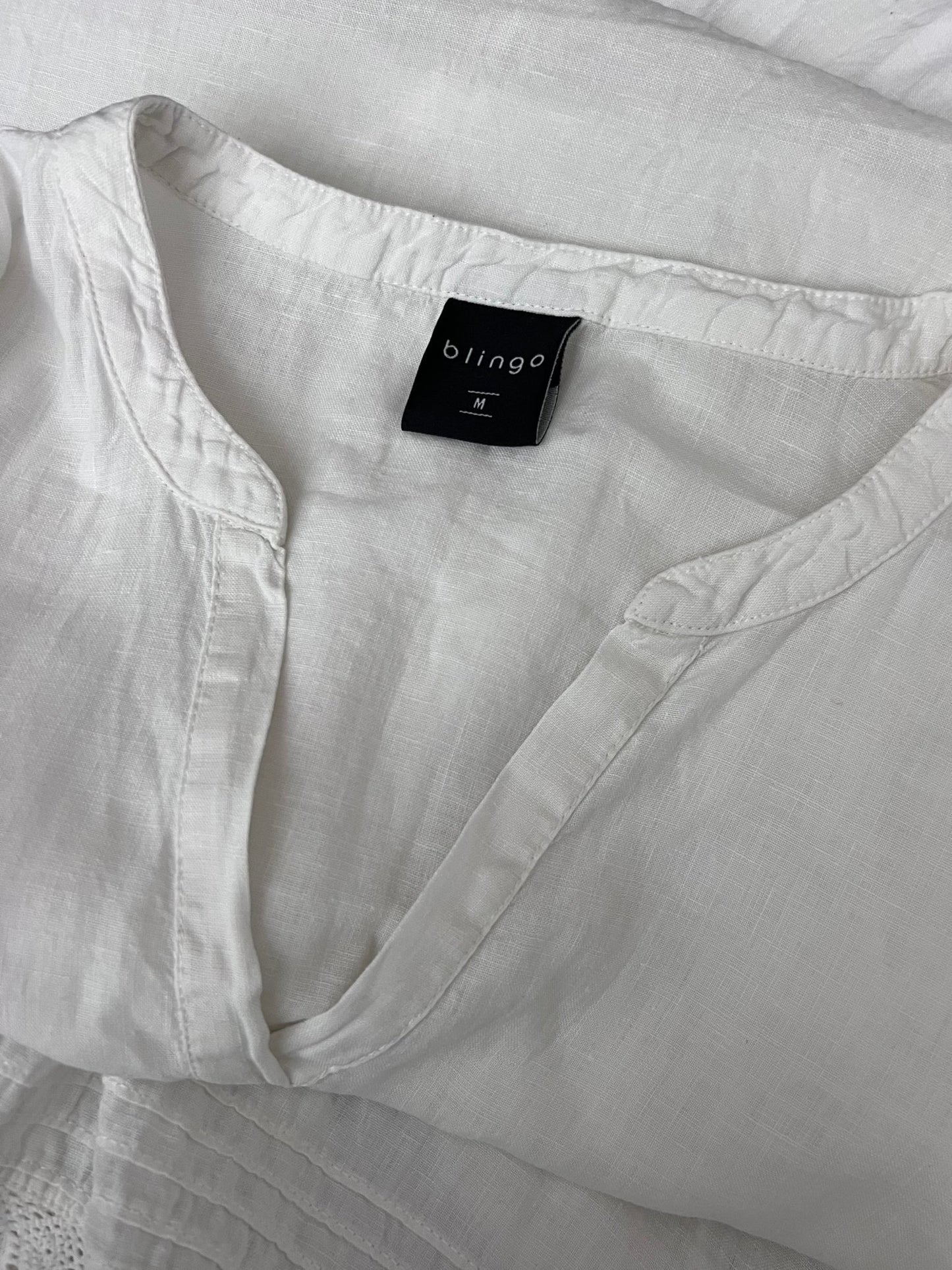 Preloved Blingo pellavamekko, luonnonvalkoinen, M Siloa Secondhand – huollettu ja kuntotarkastettu