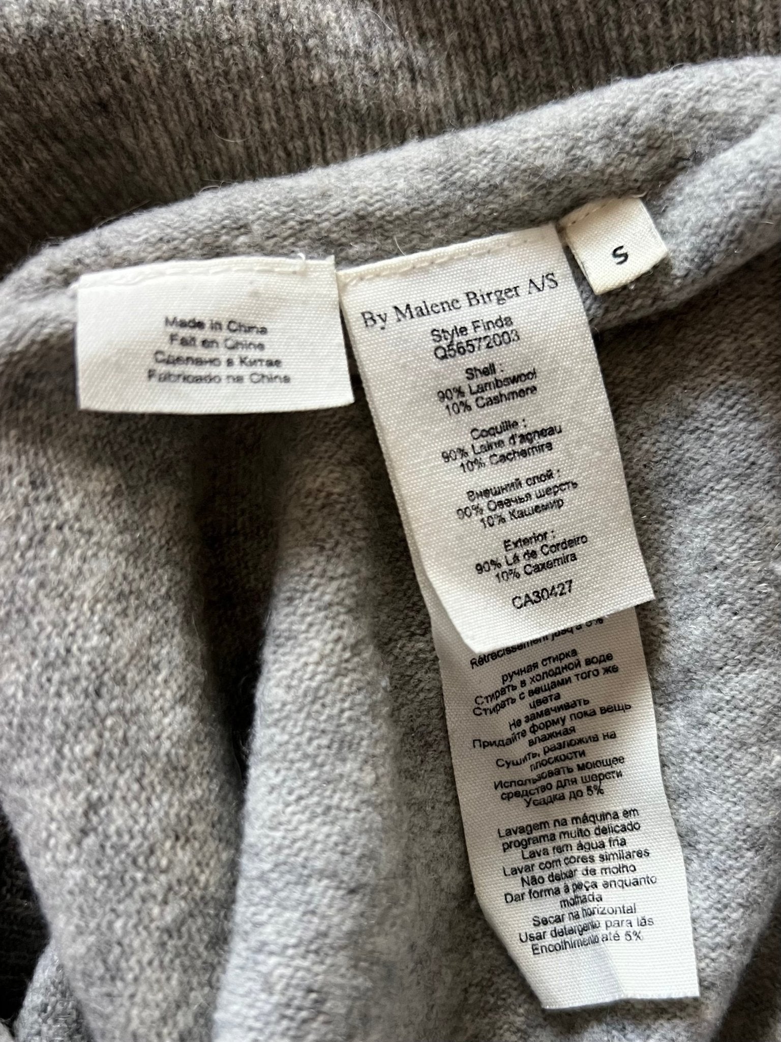 Preloved By Malene Birger 90% villa/10% kashmir neule, harmaa, koko S Siloa Secondhand – huollettu ja kuntotarkastettu