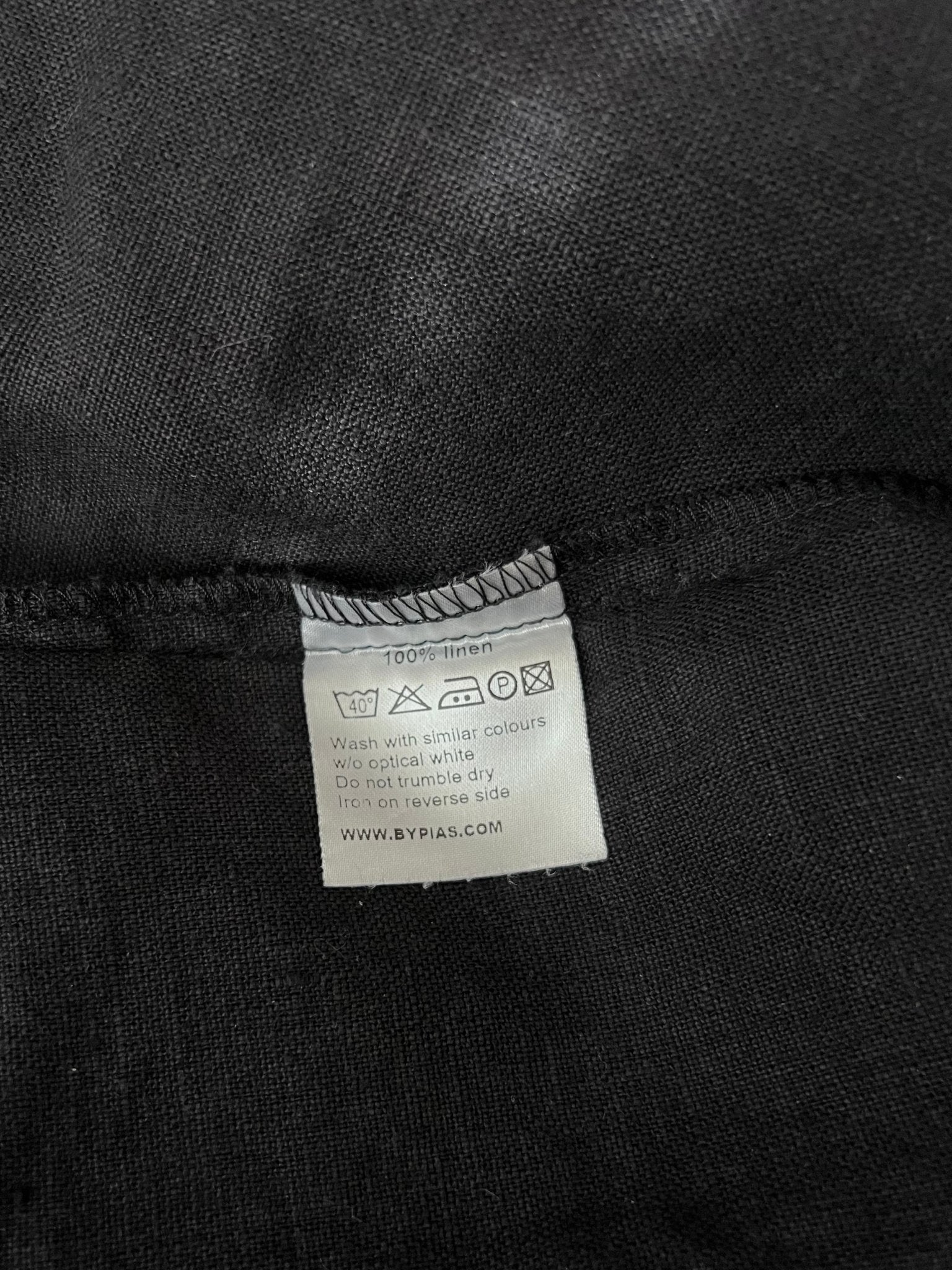 Preloved Bypias pellavapaita & pellavahousut, musta, S Siloa Secondhand – huollettu ja kuntotarkastettu