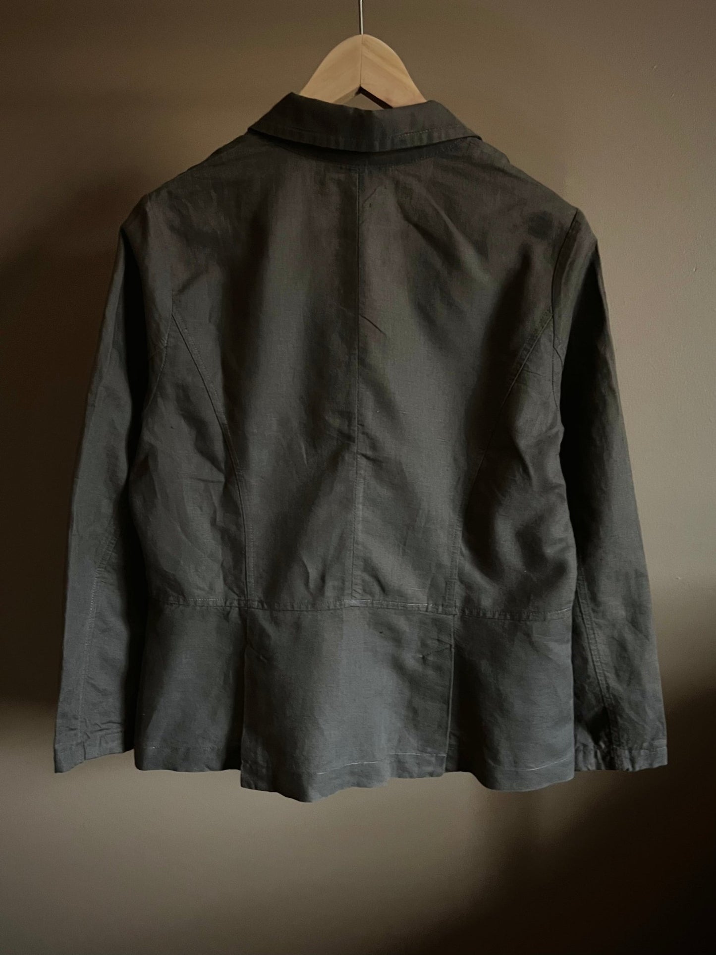 Preloved Canelle, 55 % pellava, 45 % puuvilla bleiseri, ruskea, koko 38 Siloa Secondhand – huollettu ja kuntotarkastettu