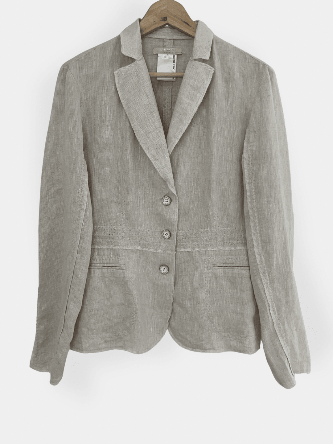 Preloved Carlo Colucci pellavableiseri, beige, L Siloa Secondhand – huollettu ja kuntotarkastettu
