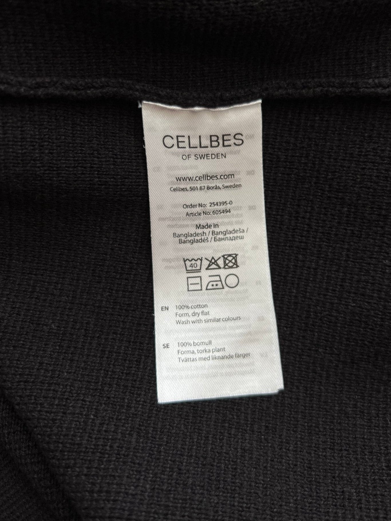 Preloved Cellbes puuvilla neuletakki, musta, M Siloa Secondhand – huollettu ja kuntotarkastettu