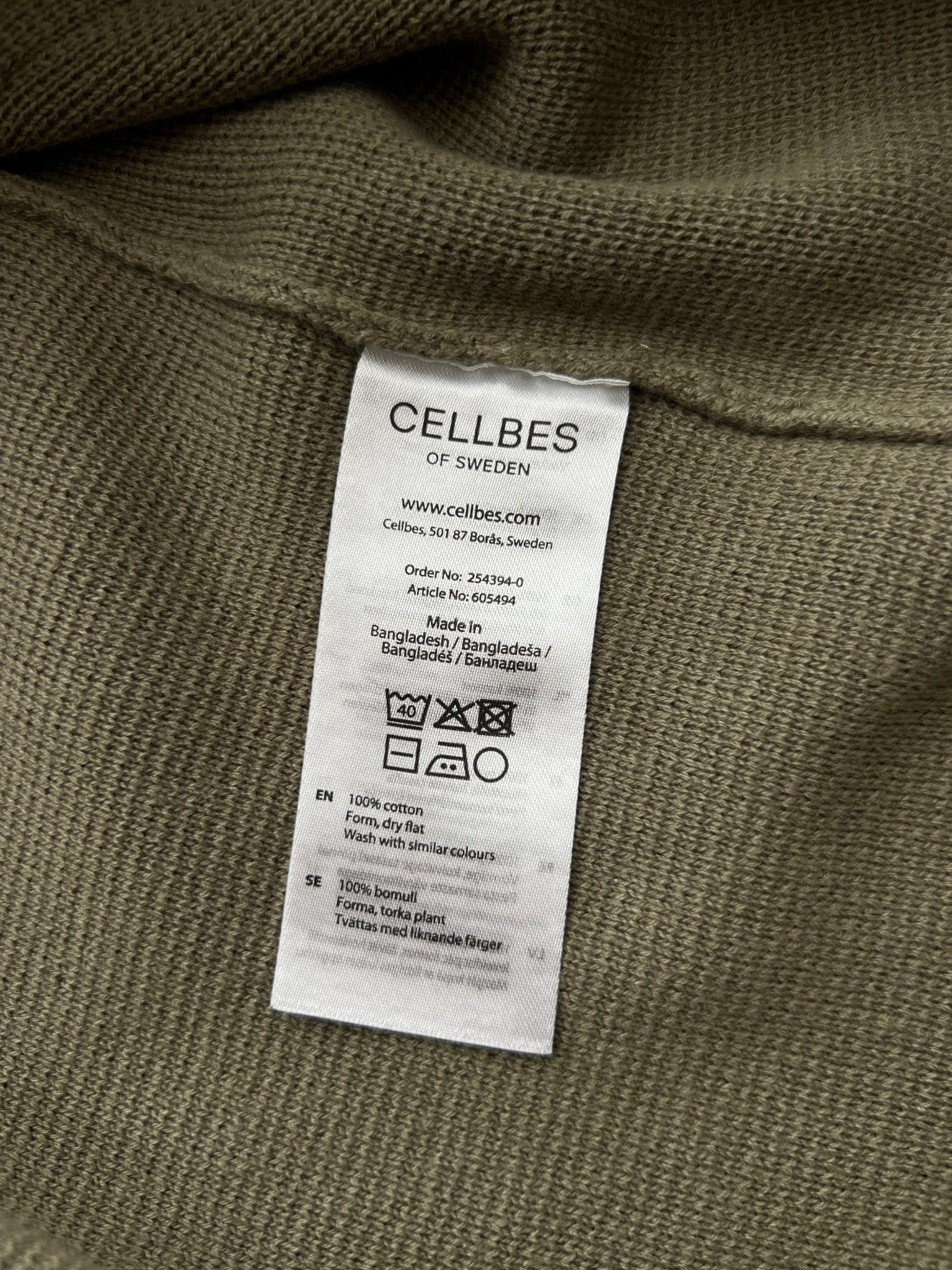 Preloved Cellbes puuvilla neuletakki, vihreä, M Siloa Secondhand – huollettu ja kuntotarkastettu