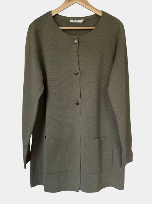 Preloved Cellbes puuvilla neuletakki, vihreä, M Siloa Secondhand – huollettu ja kuntotarkastettu