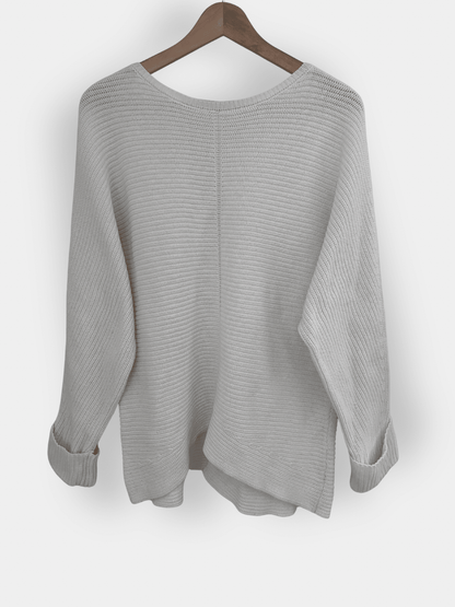 Preloved Claire Woman puuvillaneule, valkoinen, koko 40/L Siloa Secondhand – huollettu ja kuntotarkastettu