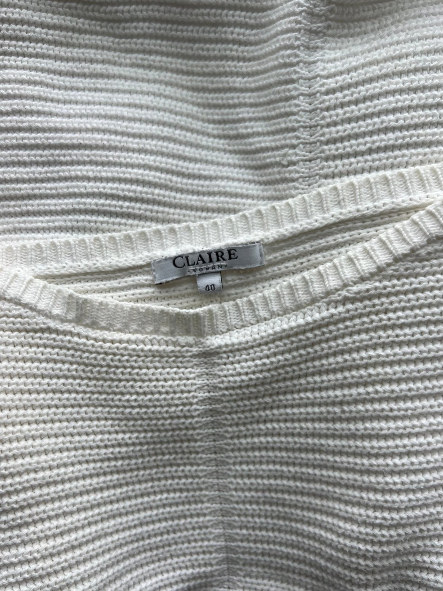 Preloved Claire Woman puuvillaneule, valkoinen, L Siloa Secondhand – huollettu ja kuntotarkastettu