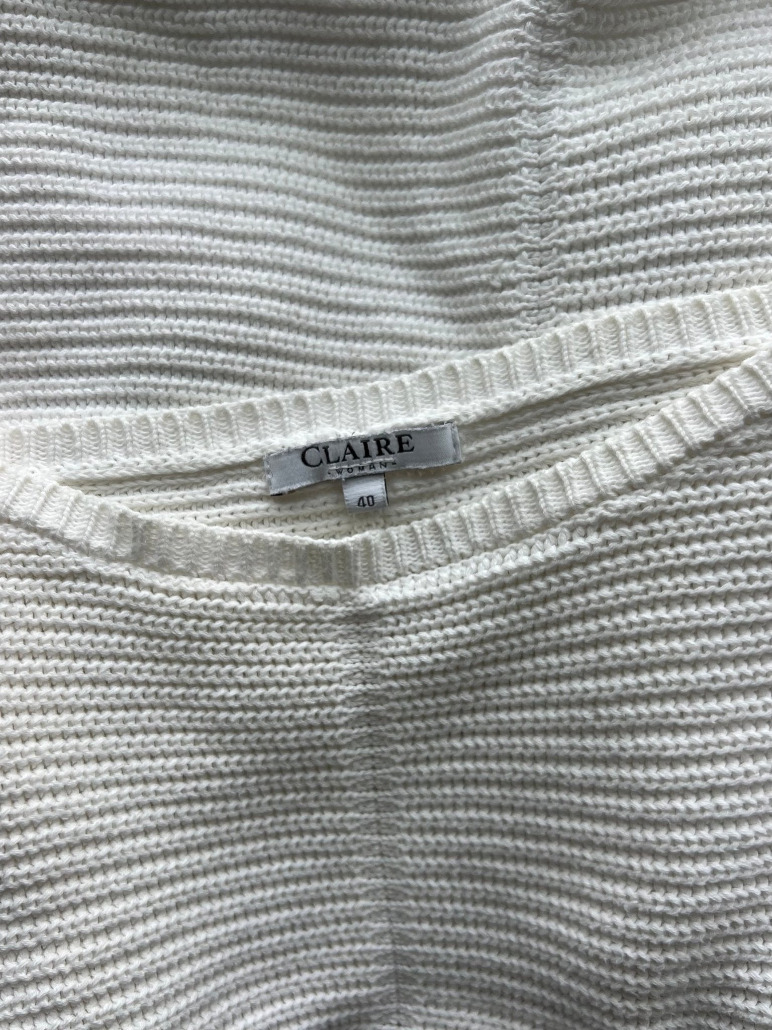 Preloved Claire Woman puuvillaneule, valkoinen, L Siloa Secondhand – huollettu ja kuntotarkastettu